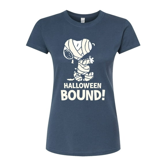 Peanuts - Halloween Bound Glow - Juniors Fitted Graphic T-Shirt
