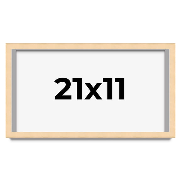21x11 Frame Natural Wood Picture Frame | 0.75 Inch Moulding Width | with UV Acrylic Plexiglass,