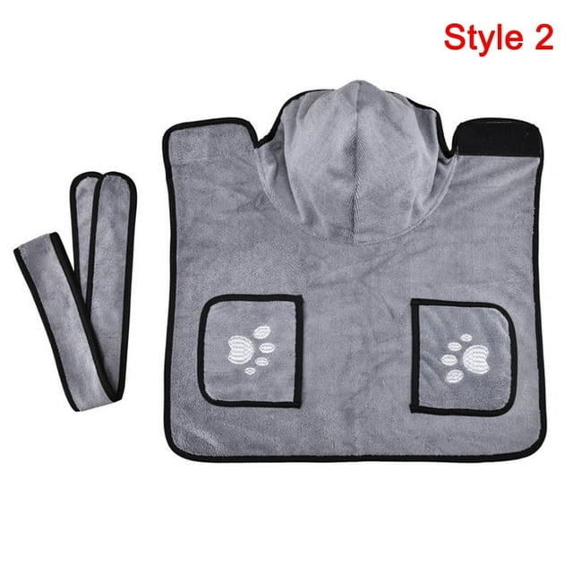 Super Absorbent Pet Towel Soft Dog Bathrobe With Hood And Belt For Large Medium Small Dogs New