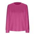 thumbnail image 3 of Uootdi Women's Puff Sleeve Sweatshirts Fall Fashion Must Haves Casual Crewneck Solid Knit Twist Texture Pullover Tops Gift, 3 of 8