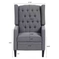 thumbnail image 4 of 27" Wide Manual Wingback Recliner Chair, Vintage Accent Chair, Recliner Chair with Nailhead Trim and Birch Legs, Tufted Single Sofa Chair, for Home, Living Room, Office, Bedroom, Gray, 4 of 7
