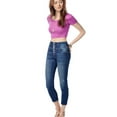 thumbnail image 3 of Aeropostale Womens Scoop-Back Bodycon Basic T-Shirt, Purple, Juniors, Small, 3 of 3