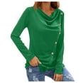 thumbnail image 1 of FAIWAD Women's Casual Tunic Tops Long Sleeve Button Down Solid Color Spring Summer Loose Slim Tops, 1 of 2