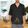 thumbnail image 2 of FEN AI Black Long Sleeve Shirts for Men Button Travel Work Shirt Quick Drying Fishing Hiking Lightweight Tops, 2 of 7