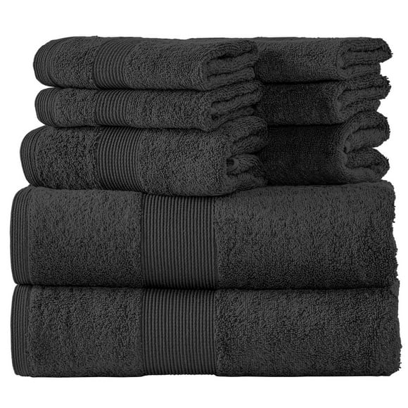 Fabstyles 8 Piece Towel Set, Plush and Absorbent Daily Use Towels, 2 Bath Towels, 2 Hand Towels and 4 Washcloth for Guest Room, Bathroom, Household Essentials