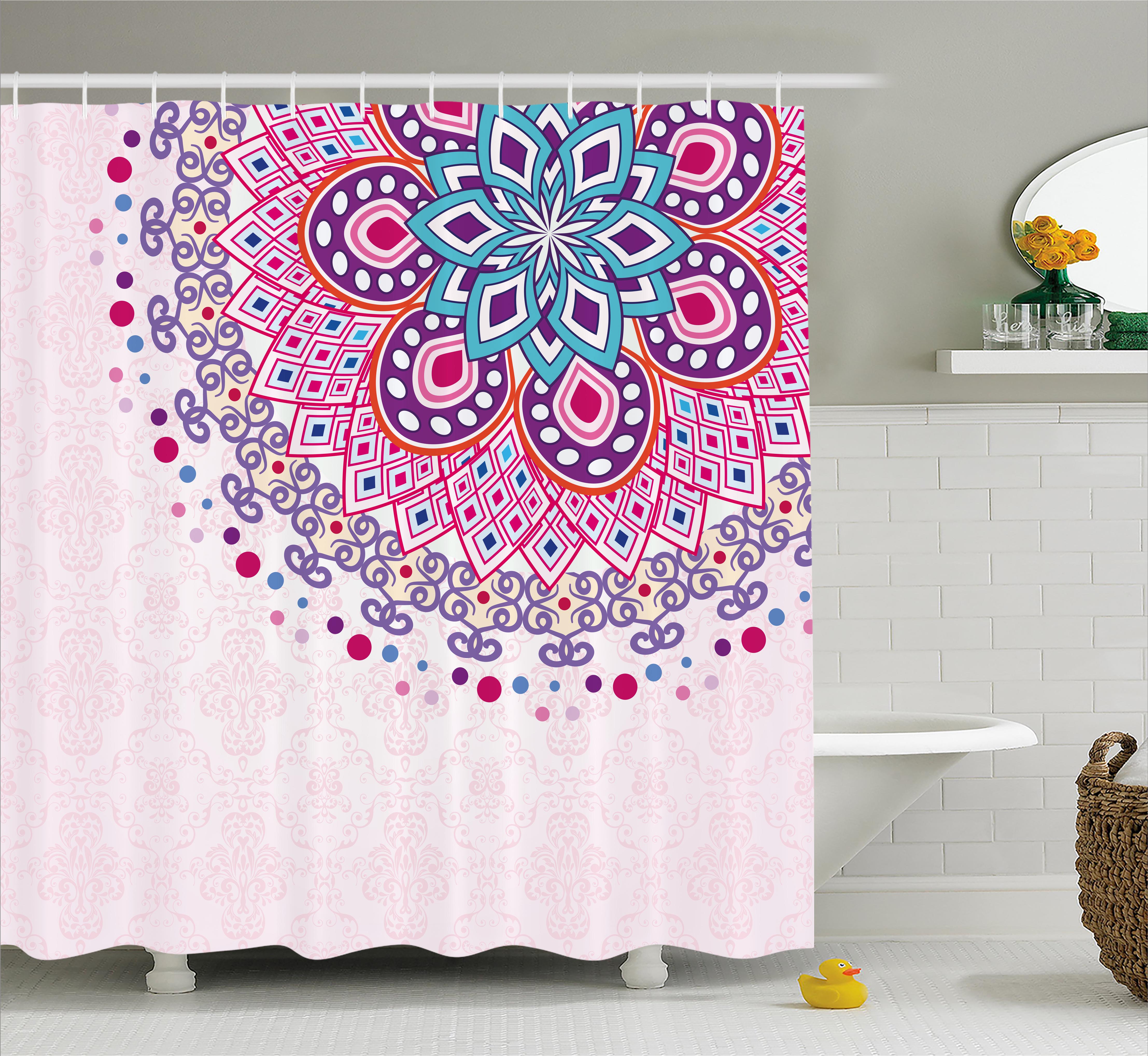 Mandala Shower Curtain, Indian Ornamental Figure Meditation Spiritual ...