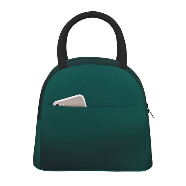 Easygdp Dark teal green Bolsa de Almuerzo Insulada Grande, Forro de Aluminio, Diseño Espacioso, a Prueba de Fugas, Ideal para Trabajo, Picnics, Viajes y Actividades al Aire Libre