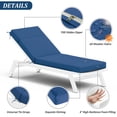 thumbnail image 3 of Pakunoda Chaise Lounge Cushions 80" x 26" x 4" Outdoor High-Density Foam Patio Furniture Lounger Replacement Cushions with Zipper Ties Water-Resistant for Pool, Blue, 3 of 7