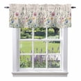 thumbnail image 2 of Color Floral Window Valance for Kitchen, Watercolor Wildflowers Leaf Herbs Linen Texture Rod Pocket Short Curtain for Small Windows, Light Filtering Decorative Valance, 60 x 18 Inch, 1 Panel, 2 of 9