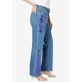 thumbnail image 4 of Roaman's Women's Plus Size Invisible Stretch Iconic Sequin-Embellished Bootcut Jean, 4 of 6