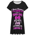 thumbnail image 3 of 60 Year Old Lady Funny 60th Birthday Dress Fashion Beach Short Sleeve Dresses Female Party Printed Sundress, 3 of 7