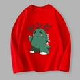 thumbnail image 2 of CYRBOKO Boys Long Sleeve Tops, Comfy Breathable Cotton Crew Neck Fall Sweatshirts Red Size 7-8 T, 2 of 3
