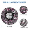 thumbnail image 3 of Shower Caps,Pink Breast Cancer and Love Waterproof Shower Cap for Women 4 Pieces,Double Reusable Hair Cover for Shower PEVA Elastic Stretch Hem, 3 of 7