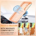thumbnail image 5 of CASEFIV Compatible with Magnetic for Samsung Galaxy S26 Ultra Case with Invisible Ring Stand,Rugged Slim Shockproof Marble Pattern Design Case for Women Men Girls,Orange Marble, 5 of 8