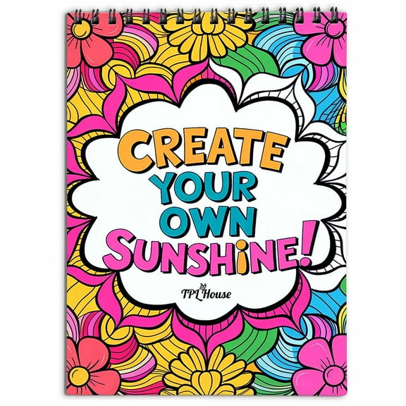 TPLHOUSE Inspirational Quotes Spiral Coloring Book for Adults Relaxation & Stress Relief, 30 Coloring Pages of Motivational Quotes, Beautiful Lettering, Uplifting Designs, and Positive Messages