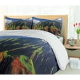 thumbnail image 5 of Ambesonne Hawaii Duvet Cover Set, Mountain Ocean Clouds, 2-Calking, Green Brown, 5 of 7