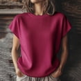 thumbnail image 2 of Holzkary Womens 2025 Cap Sleeve Tops Casual Crew Neck Loose Fit Sweater Vest Lightweight Knit Pullover Tank Summer Tops Knit Short Sleeve Soft Blouse for Daily Wear Watermelon Red Xxl, 2 of 5