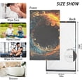 thumbnail image 3 of SKYSONIC Hand Towels Fire Water Circle 2 PCS, Cotton Bath Towels Drying Face Hands Body ,Absorbent Lightweight Washcloth for Bathroom Ktichen Travel Gym, 16"×28", 3 of 7