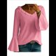 thumbnail image 2 of Blusa de Mujer con Volantes, Mangas 3/4, Cuello en V, Informal, para Negocios, y Verano Rosa M, 2 of 6