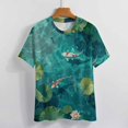 thumbnail image 3 of Lucky Koi Fish Lotus Leaf Women's T-Shirt Short Sleeve T Shirts Tops Tee Ladies Loose T, 3 of 6