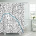thumbnail image 1 of Cortina de ducha ABPHQTO Mapa de la ciudad de París en blanco y negro vintage 165x180 cm, 1 of 2