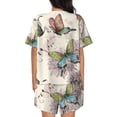 thumbnail image 3 of Bingfone Flying Butterflies-1 Print Pajamas Sets for Women Soft Short-Sleeved Pjs with Lounge Shorts Two Piece Sleepwear, 3 of 8