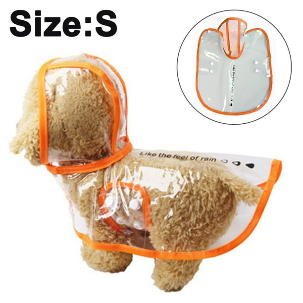 Dog Raincoat with Hood Poncho Transparent Rain Coat for Small Dogs