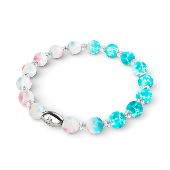 Orchid Blooms.925 Argent Sterling Bracelet Fleur de Verre Luciole