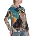 thumbnail image 6 of Fotbe Colorful Sky Puppy Pattern Womens Long Sleeve Hoodie, Pullover Hooded Sweatshirt, Kangaroo Pocket Hoodie with Eye-catching Drawstrings-X-Large, 6 of 7