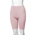 thumbnail image 5 of A2Y Women's Basic Solid Premium Cotton Mid Thigh High Rise Biker Bermuda Shorts Dusty Pink L, 5 of 5