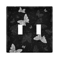 thumbnail image 2 of Hand Painted Line Art Butterflies Light Switch Cover Electrical Outlet Cover Replaceable Wall Plates 3-Gang, 2 of 8