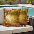 thumbnail image 4 of Orange Autumn Leaves Outdoor Waterproof Pillow Covers, Fall Trees Forest Country Rustic Decorative Square Throw Pillowcase Sofa Cushion Sham for Patio/Couch/Chair, 26"x26" 2 Pack, 4 of 8