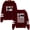 Red, variant on Raye Pocketless men's and women's trendy pattern casual long sleeved hooded sweatshirt