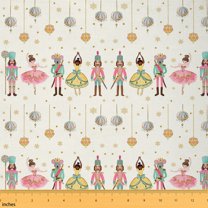 Homewish Christmas Nutcraker Soldier Fabric by the Yard 3 Yard,Chic Ballet Girls Sewing Fabric,Pink Beige Blue Room Decor Fabric by the Yard For Teens,Ultra Soft Home Decor