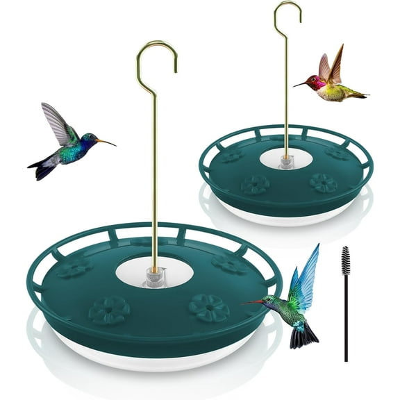 2 Pack 16 OZ Hummingbird Feeders for Outdoor 5 Feeder Ports Ant Bee Proof Leak-Proof Cleaning Brushes Nectar Easy Clean Fill Bird Feeder for Garden Red Décor Gifts for Mom