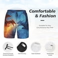 thumbnail image 3 of Yiaed Red And Blue Fire Dragon A Print Mens Swim Trunks Bathing Suit Compression Liner Beach Swim Shorts Swimwear Quick Dry Zipper Pocket No-Chafing Board Short-Small, 3 of 6