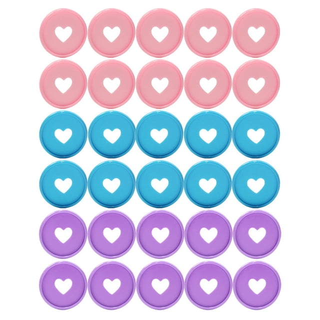 30 anillas de plástico con forma de corazón para encuadernación de libros, cuadernos y planificadores.