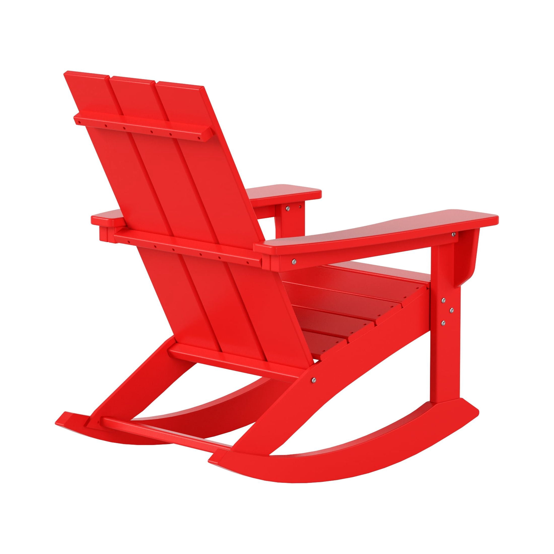 WestinTrends 3-Piece Poly Lumber Outdoor Patio Set with Large Side Table, Red