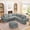 Gray, variant on 107" Modern Boucle L-Shaped Sectional Sofa with Moveable Ottoman for Living Room, Comfy Cloud Couch with Pillows, Diy Combination (Orange)