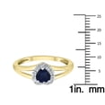 thumbnail image 5 of SZUL Women's Heart Shape Sapphire and Diamond Ring in 10K Yellow Gold, 5 of 6