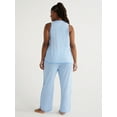 Joyspun Women's Cotton Blend Tank Top and Pants Pajama Set, 2Piece