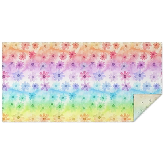 Pioneer Flower Floral Print Pattern Rectangle Tablecloth 60"x120", Waterproof Polyester Table Cloth, Wipeable Spillproof for Dining Camping Indoor Outdoor