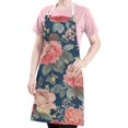 thumbnail image 5 of Pioneer Flower Floral Print Pattern Apron-Garden Aprons for Women with Pockets-Cotton Linen Waterproof Kitchen Cooking Gardening Aprons Adjustable for Kitchen,Cooking,BBQ and Salon 33x27 Inch, 5 of 7