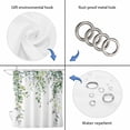thumbnail image 5 of Green Eucalyptus Leaf Waterproof Fabric Shower Curtain,Spring Botanical Leaves Floral Waterproof Fabric Shower Curtain for Bathroom Curtains Bathtubs Shower Curtains with 12 Hooks Extra Long 72x96, 5 of 8