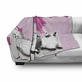 thumbnail image 3 of Animal Soft Flannel Fleece Throw Blanket, Baby Cats Kittens with Shadow Sketchy Image Artwork, Cozy Plush for Indoor and Outdoor Use, 50" x 60", Pale Pink Hot Pink, by Ambesonne, 3 of 6