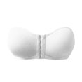 thumbnail image 4 of Gymayou Women's Front Closure Bandeau Bras Wireless Strapless Bras Front Clasp White 2XL, 4 of 4