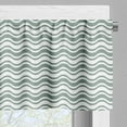 thumbnail image 3 of Ambesonne Abstract Valance Pack of 2, Curvy Stripes Waves, 42"X18", Pale Sage Green White, 3 of 5