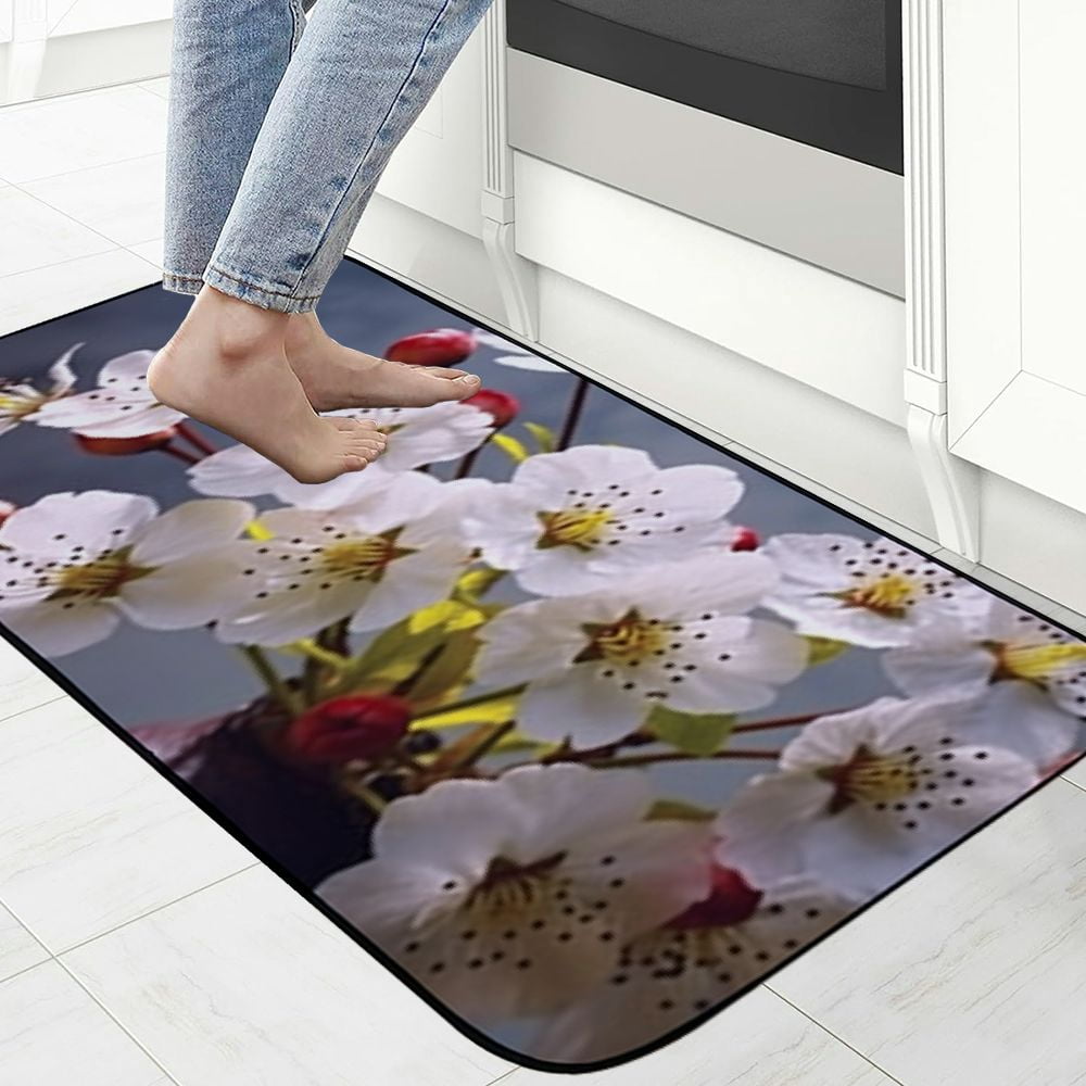 Qinduosi Decorative Door Mat, Door Mat with Non-Slip Rubber Backing, Easy Cleaning, Traps Dirt, for Entry, Patio, Garage - Flower Nature Plant No One Garden 19.68*47.24 in