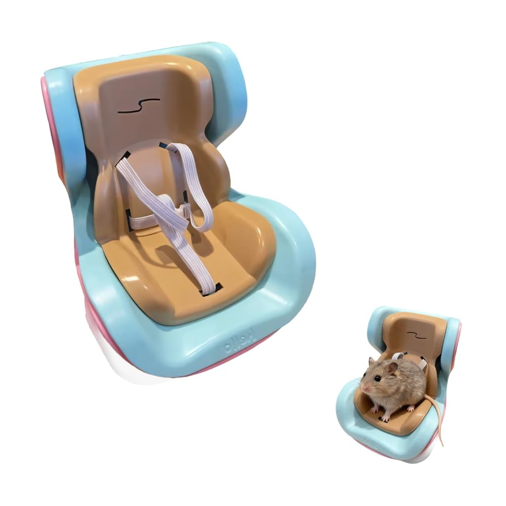 Hamster Car Seat for Real Hamsters Adjustable Leash with Vent Clip & Magnetic Base for Small Animals