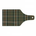 thumbnail image 1 of Checkered Cutting Board, Scottish Tartan Geometrical Pattern Culture Folk Elements, Decorative Tempered Glass Cutting and Serving Board, Wine Bottle Shape, Charcoal Grey Pale Brown, by Ambesonne, 1 of 1